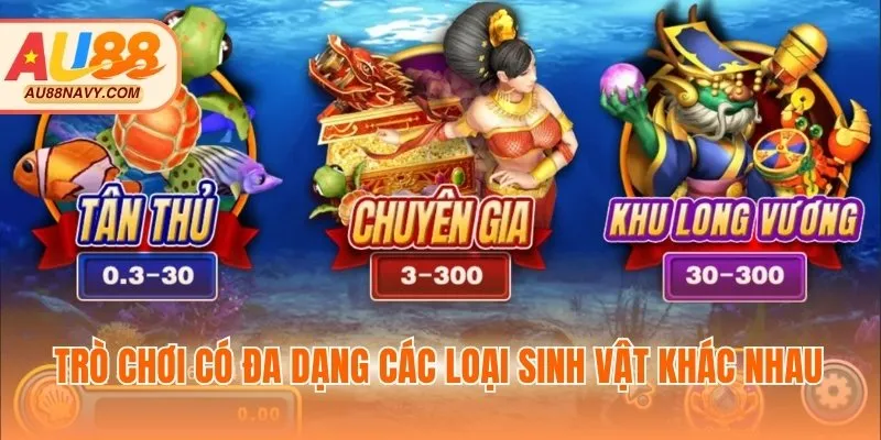 Trò chơi có đa dạng các loại sinh vật khác nhau